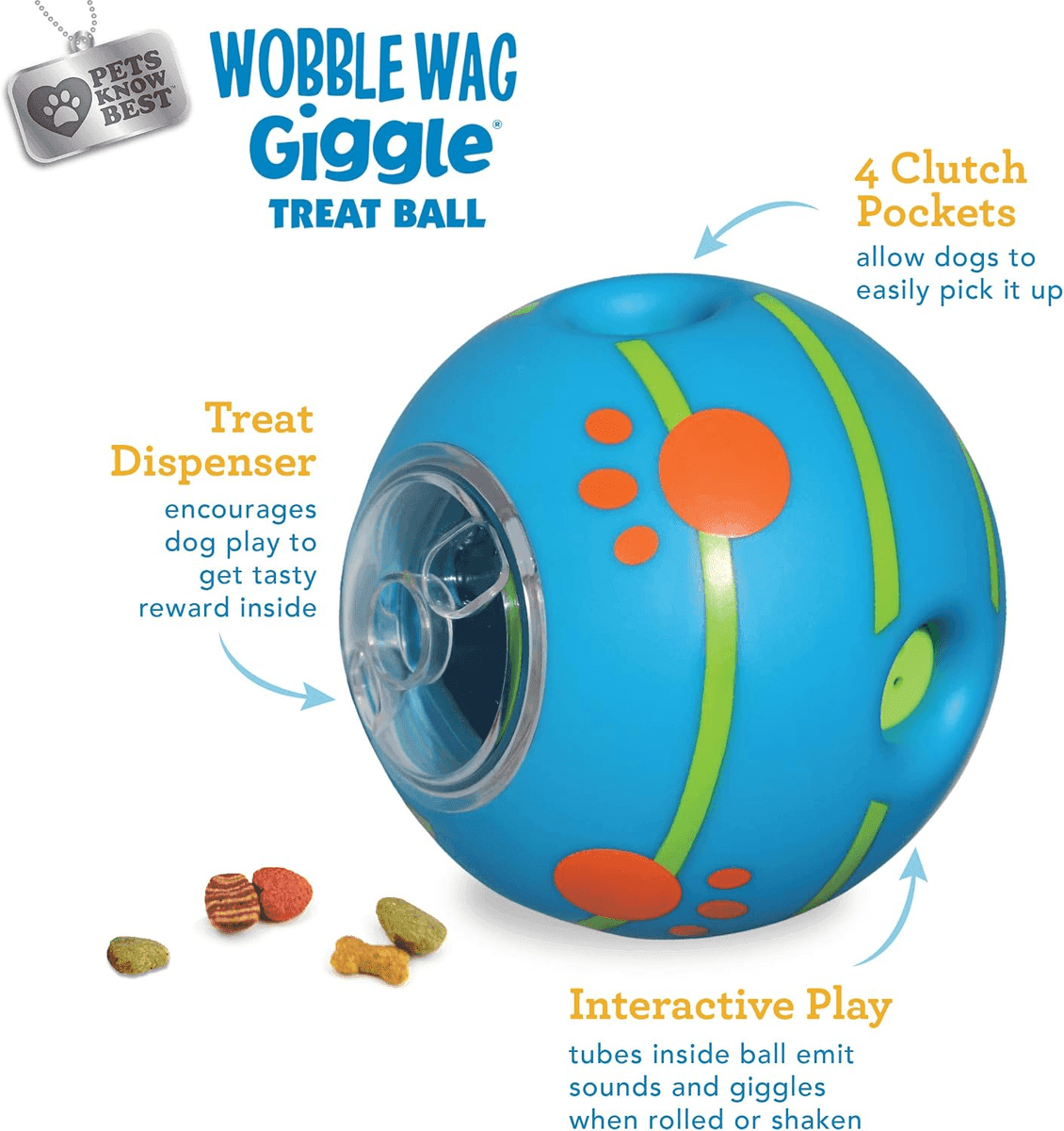 Wobble Wag Giggle Interactive Dog Treat Ball image 2