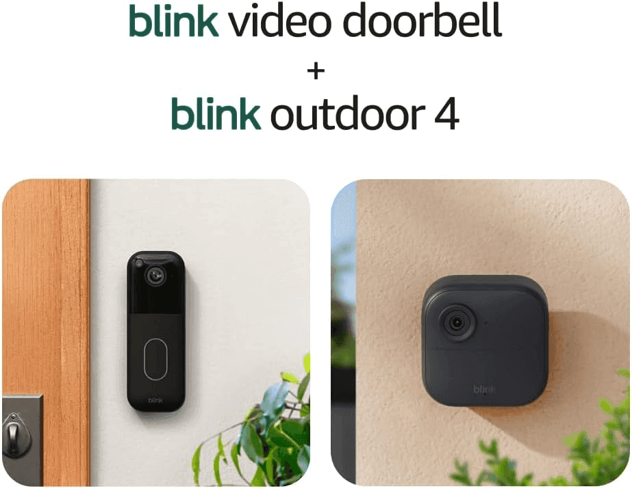 Blink Video Doorbell + Outdoor 4 – Wireless smart security cameras, head-to-toe HD view, two-year battery life. Sync Module Core included – 5 camer...