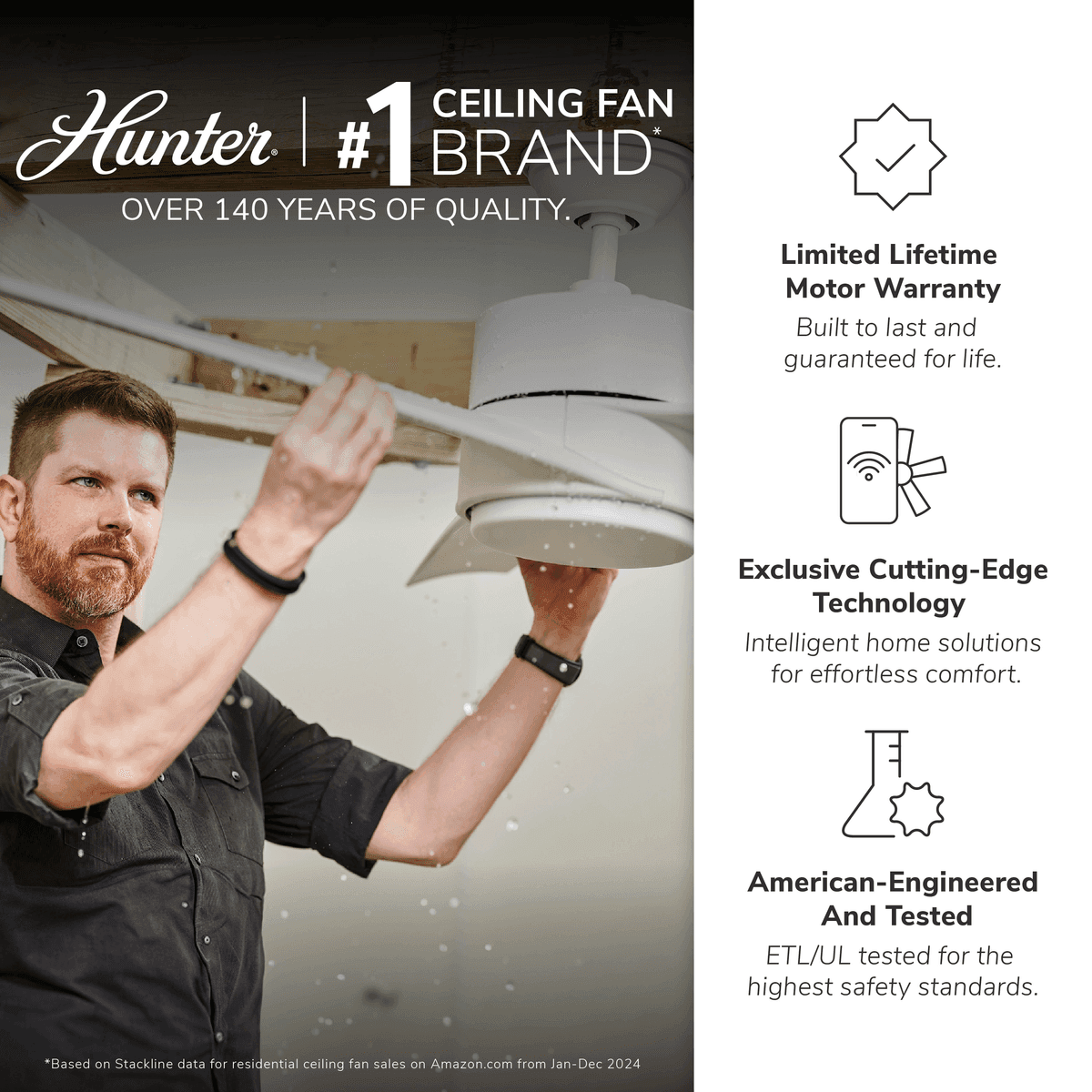 Hunter Lakeway 60-inch Outdoor Ceiling Fan with Remote image 3