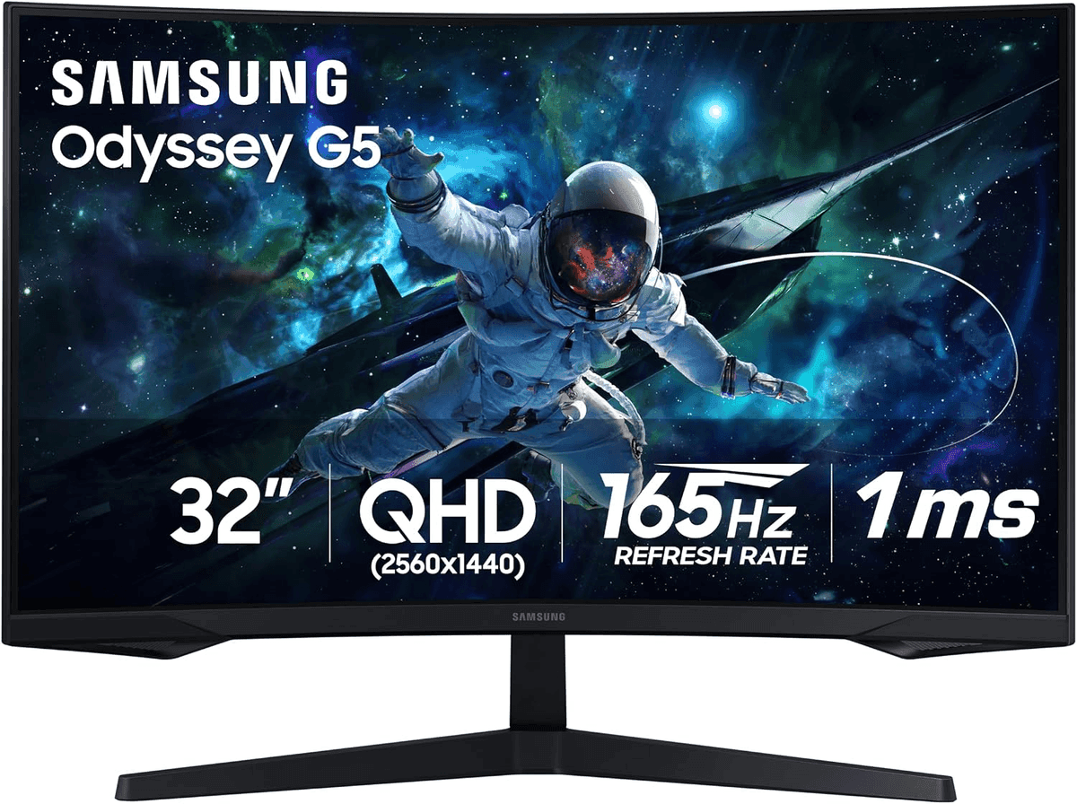 Prime Members: Samsung 32-inch Odyssey G55C QHD 165Hz Curved Gaming Monitor for $189.99