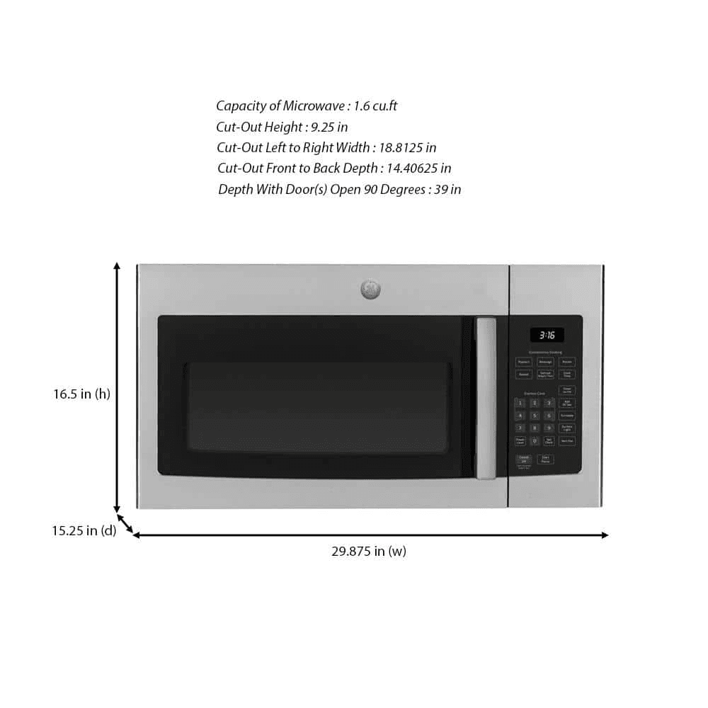GE 1.6 Cu. Ft. Over-the-Range Microwave in Stainless Steel for $229 image 2