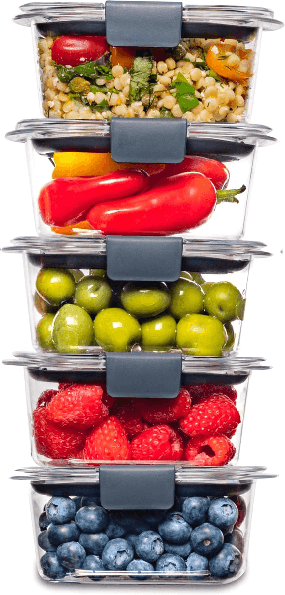 Rubbermaid Brilliance 1.3-Cup Food Storage Containers, 5-Pack