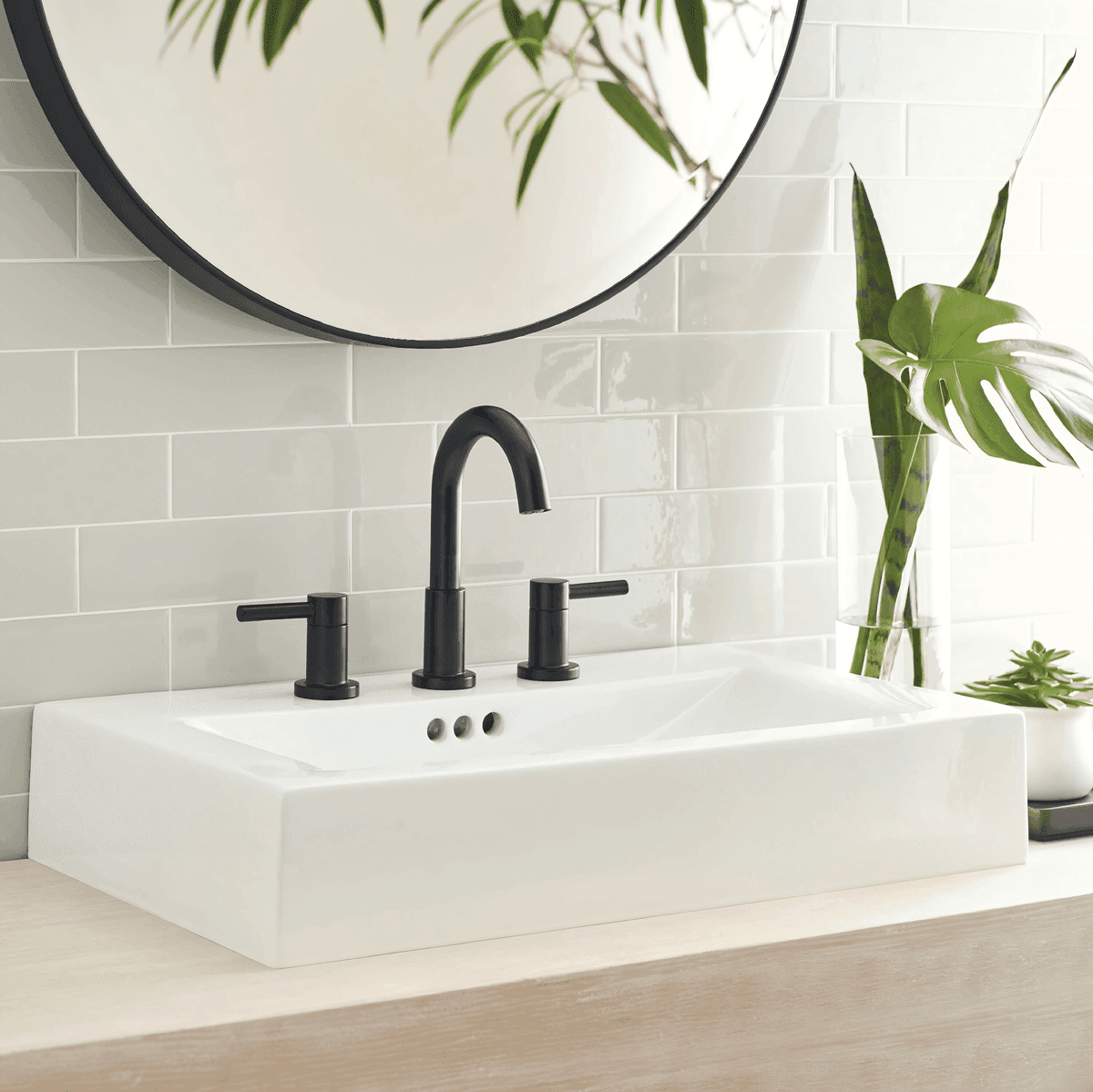 allen + roth Harlow SimpleFit Matte Black Widespread Bathroom Faucet