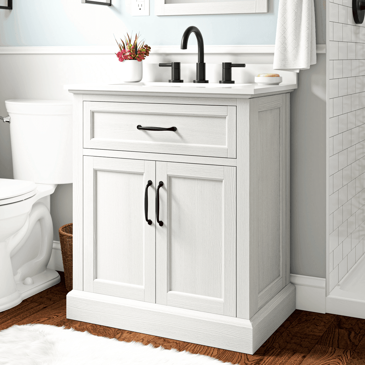 allen + roth Harlow SimpleFit Matte Black Widespread Bathroom Faucet image 3