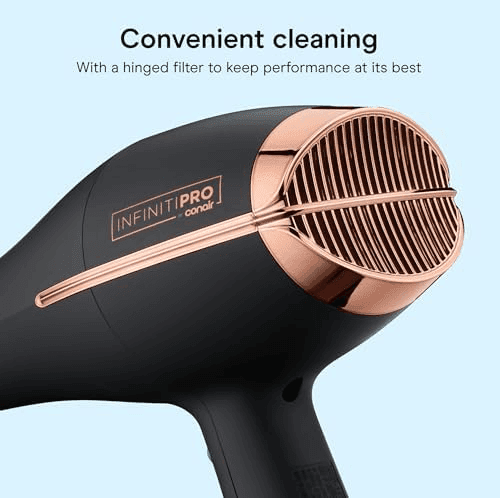 Conair InfinitiPRO Hair Dryer with Diffuser & Concentrator, 1875W, Black image 5