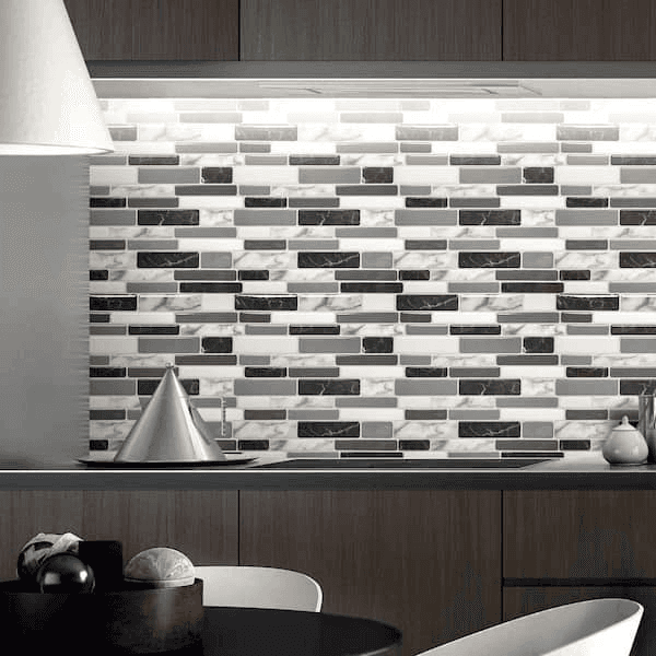 Art3d 12 in. x 12 in. Grey Marble Peel-and-Stick Wall Tile, 10-Pack image 5