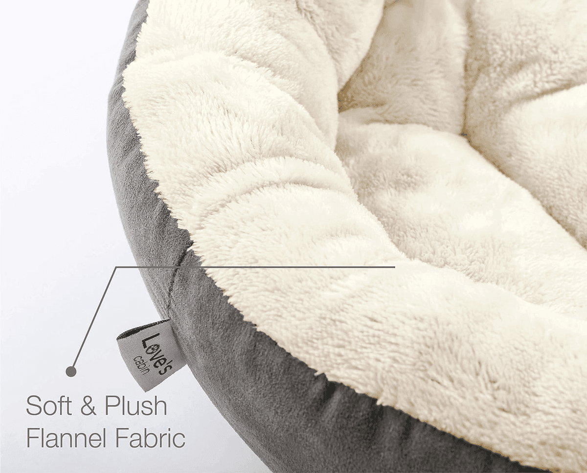 Love's cabin 20 in. Round Donut Cat and Dog Bed, Gray image 4