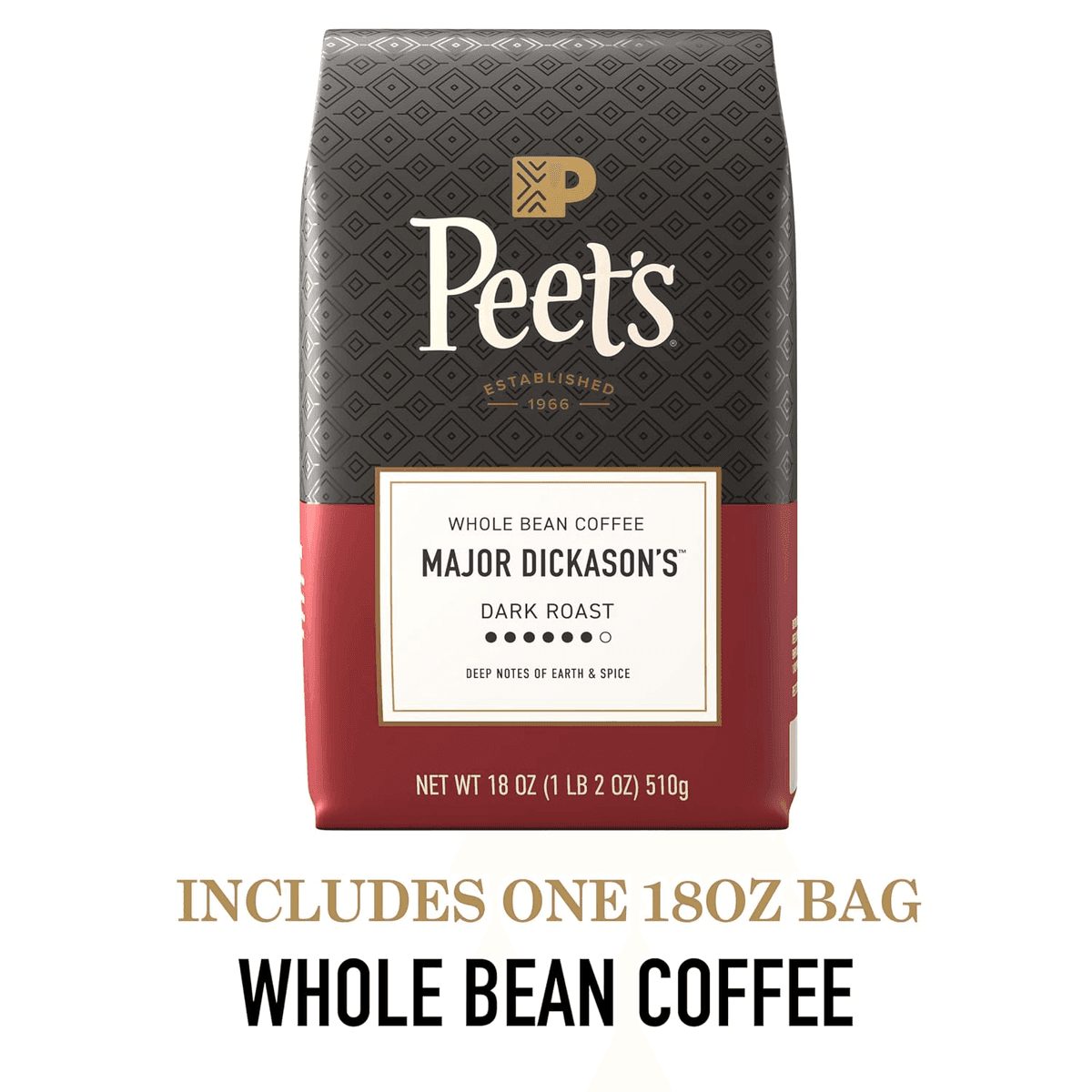 Peet's Major Dickason's Dark Roast Whole Bean Coffee, 18 oz image 3