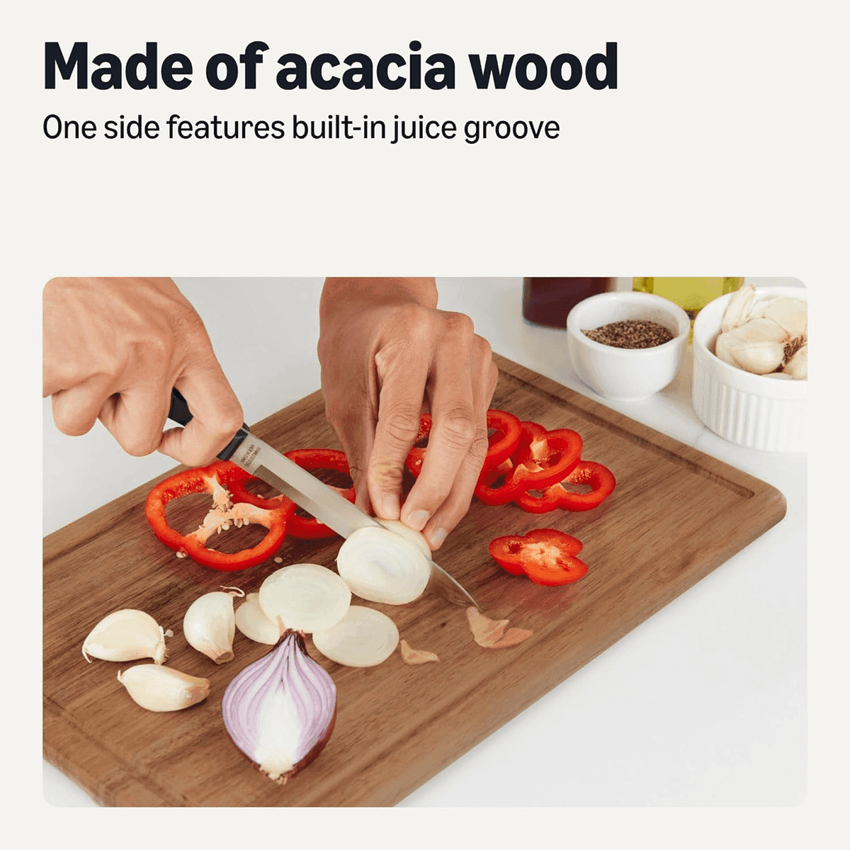 Amazon Basics Acacia Wood Cutting Boards, 3-Piece Set image 3