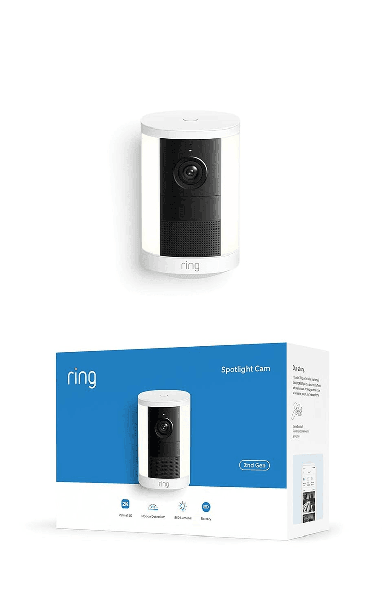 Ring Spotlight Cam 2K Battery Security Camera - White image 2