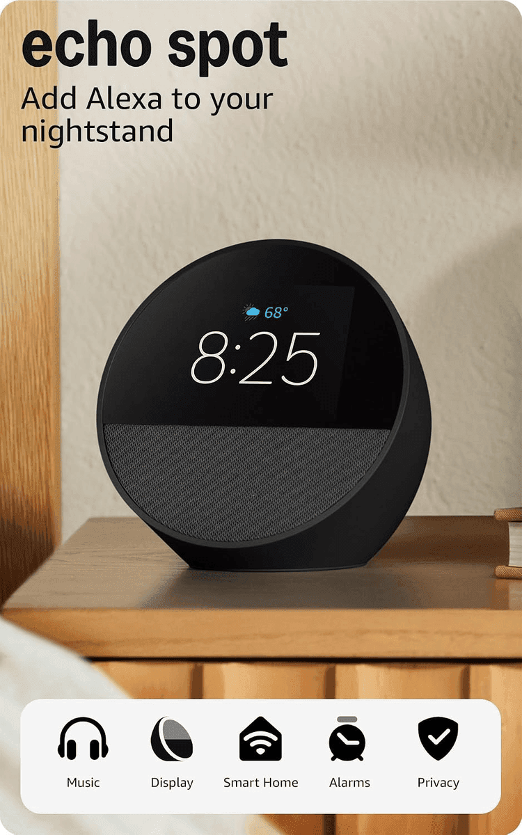 Amazon Echo Spot Smart Alarm Clock for $54.99 image 2