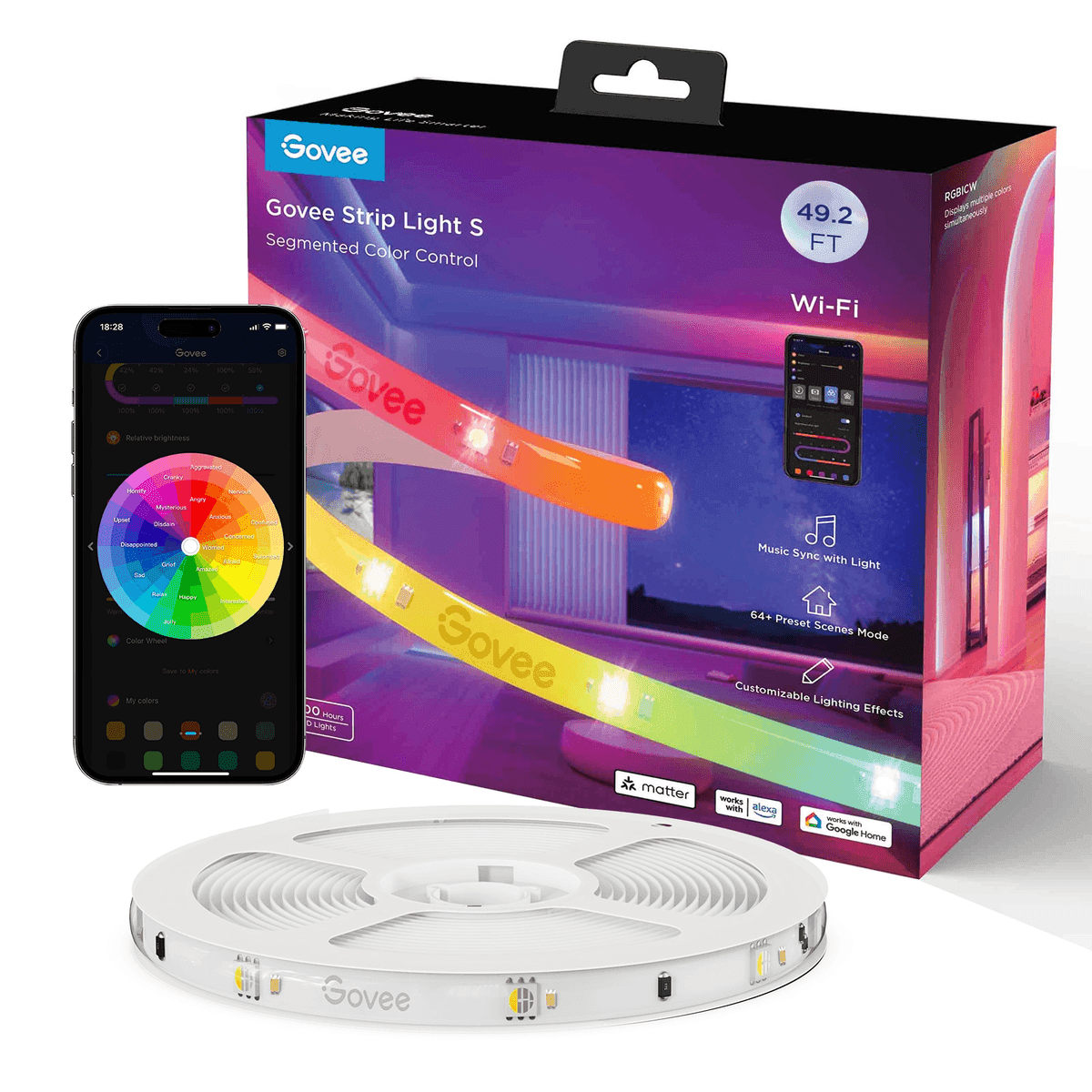 Govee 49.2-ft RGBIC Wi-Fi LED Strip Light