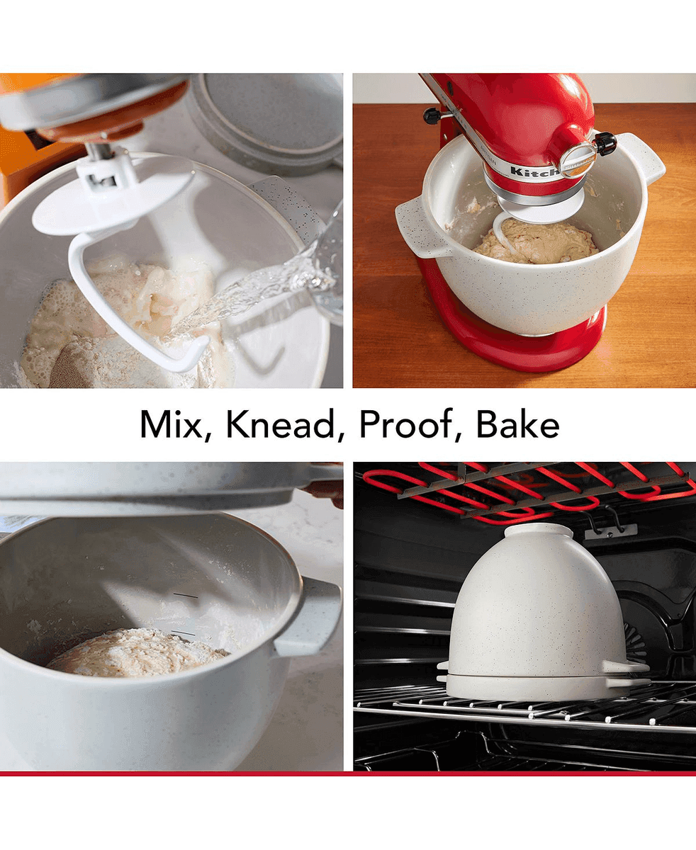 KitchenAid 5-Qt Ceramic Bread Bowl & Lid KSM2CB5BGS image 2