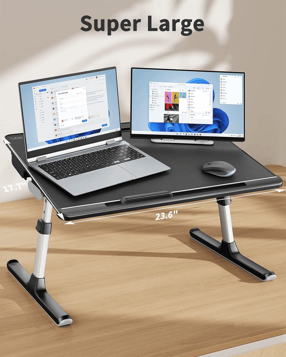 SAIJI XXL Adjustable Foldable Lap Desk (Black) image 2