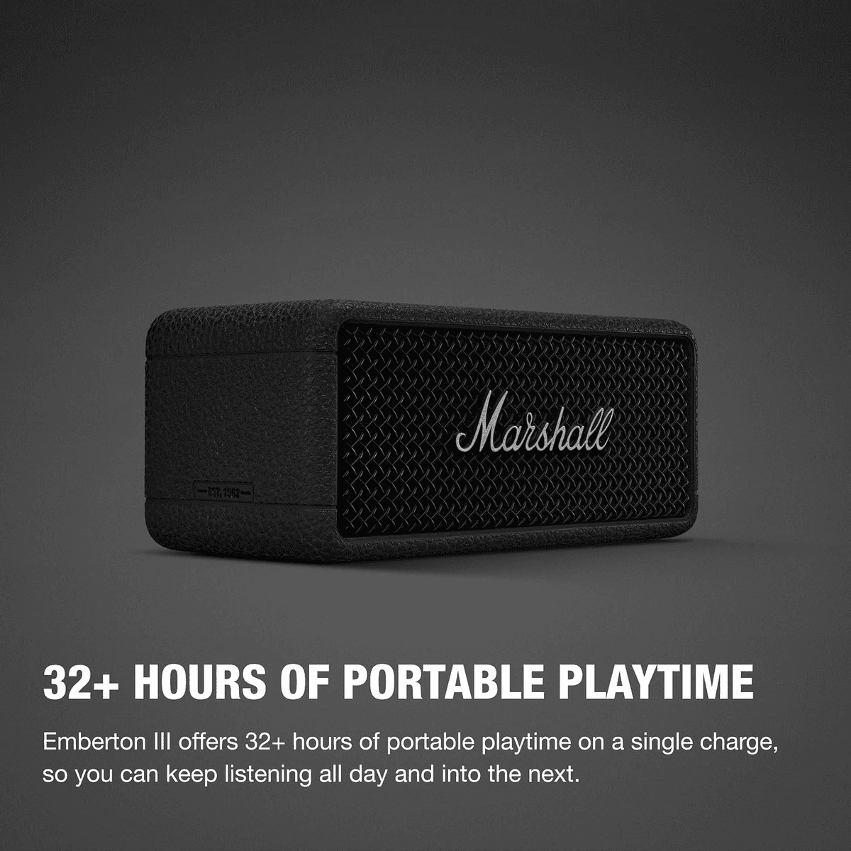 Marshall Emberton III Portable Bluetooth Speaker - Black/Silver image 4