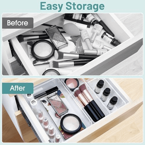 WOWBOX 25-Piece Clear Plastic Drawer Organizer Set image 4