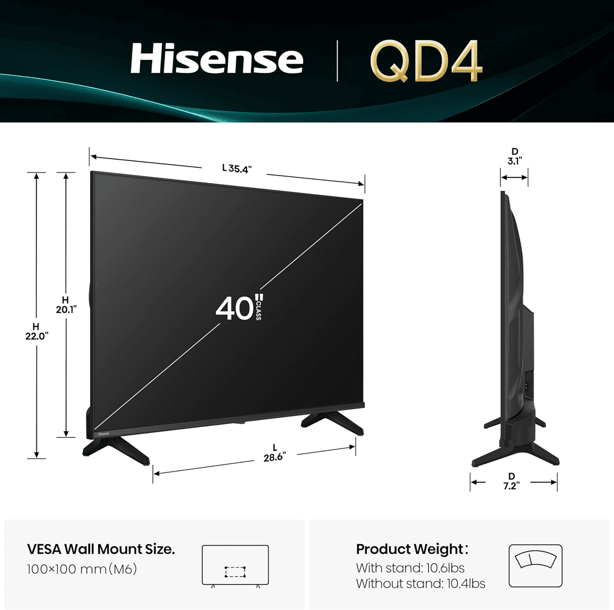 Hisense 40" QD4 Hi-QLED 1080p Fire TV (40QD4QF) image 3