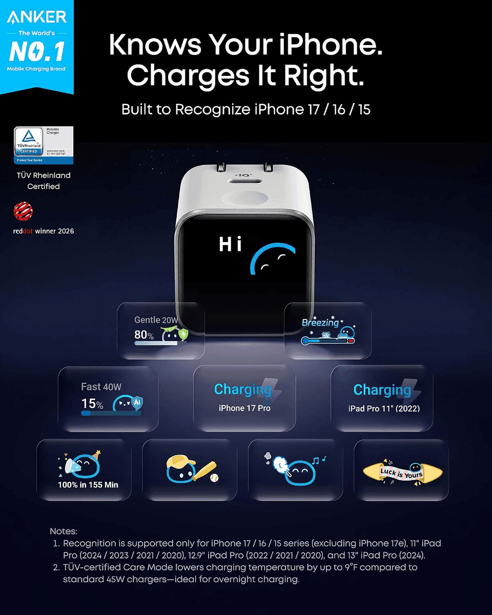 Anker Nano 45W Smart Display USB-C Charger image 5