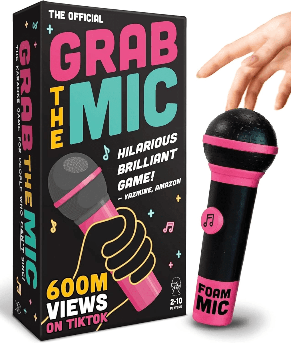 Lucky Egg Grab The Mic Karaoke Party Game with Foam Microphone