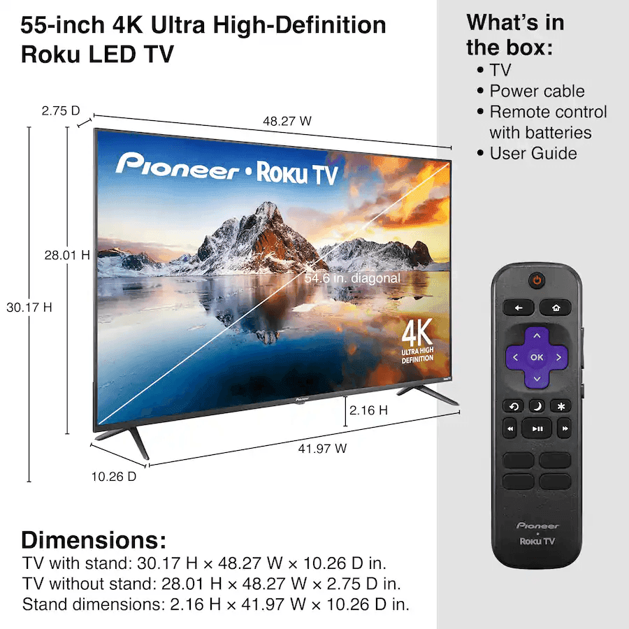 Pioneer 55-Inch 4K UHD LED Roku Smart TV image 3