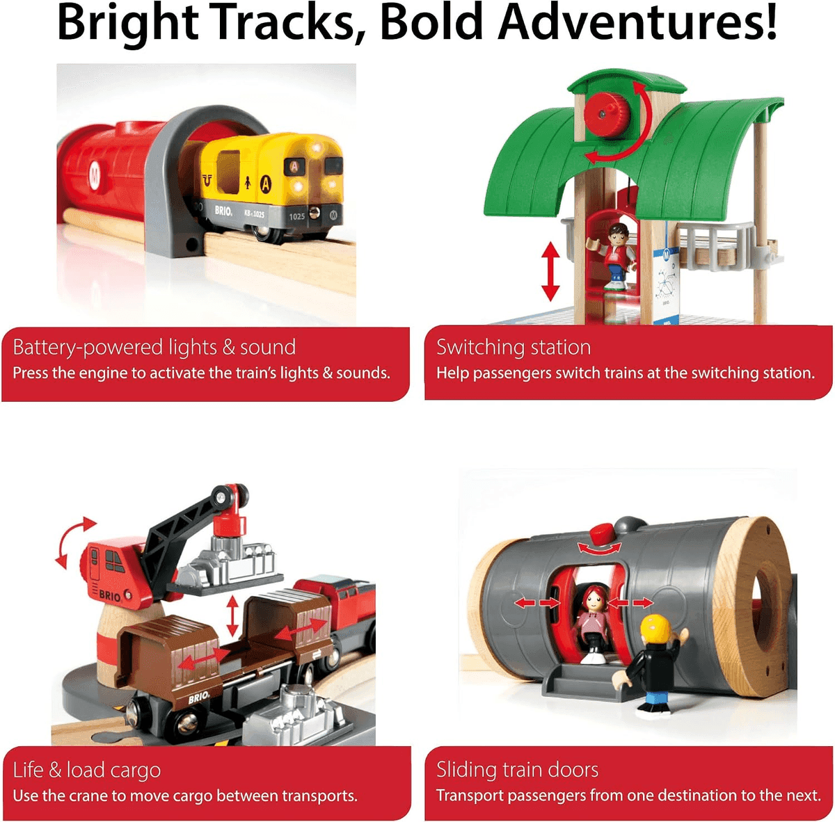 [Prime] BRIO World Deluxe 87-Piece Wooden Railway Set image 3