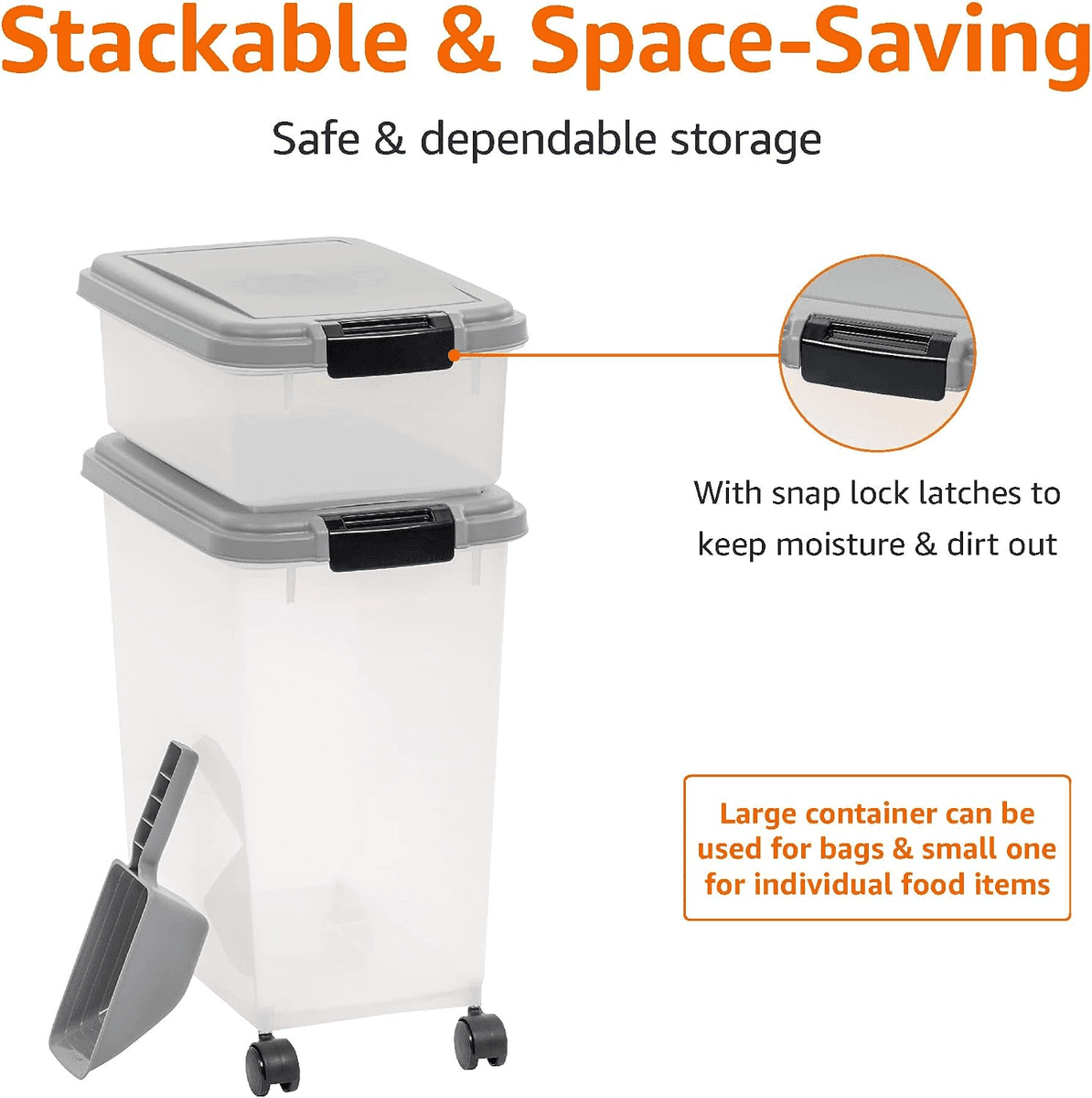 Amazon Basics 3-Piece Airtight Pet Food Storage Set image 3