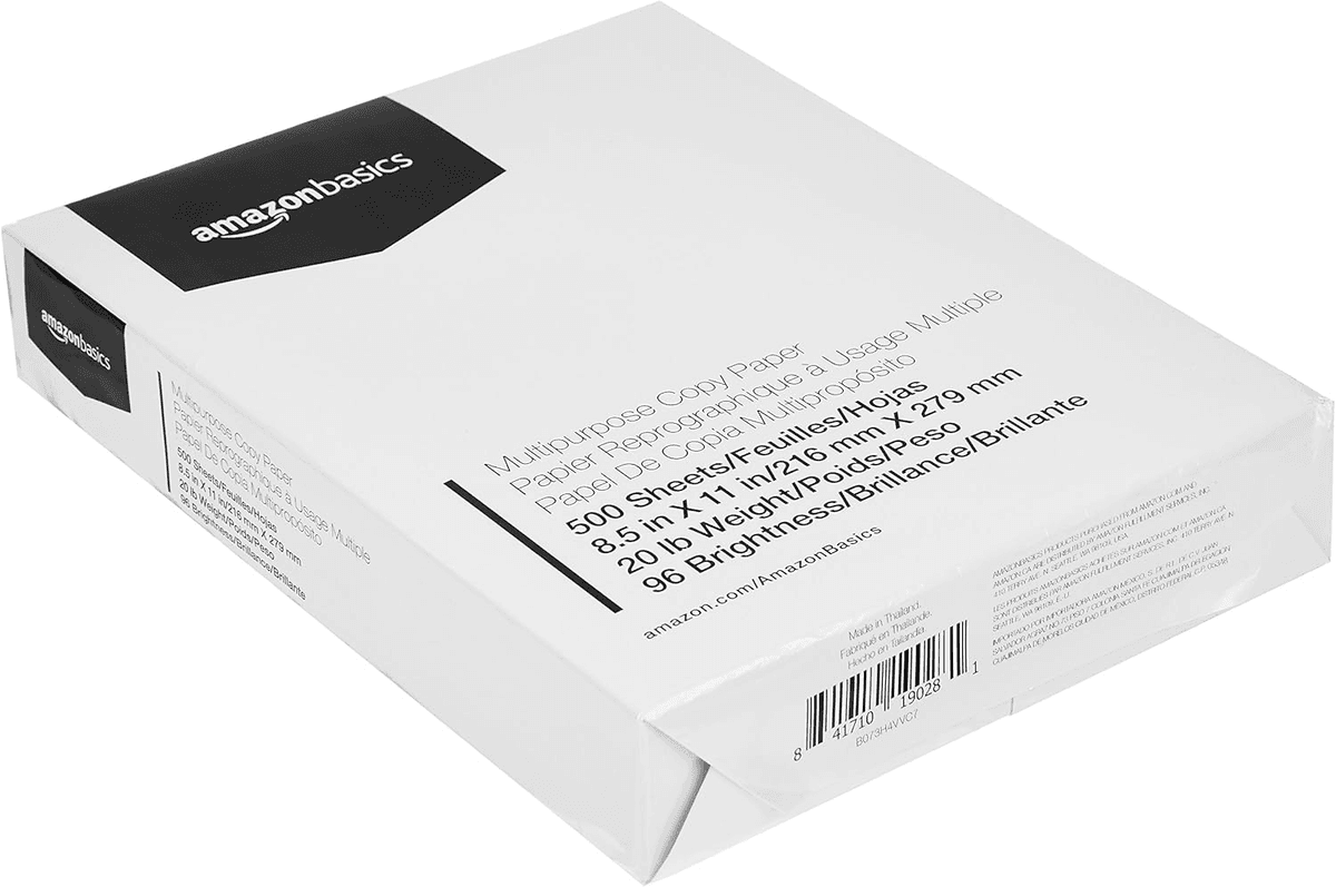 Amazon Basics Multipurpose Copy Paper, 96 Bright, 500 Sheets image 3