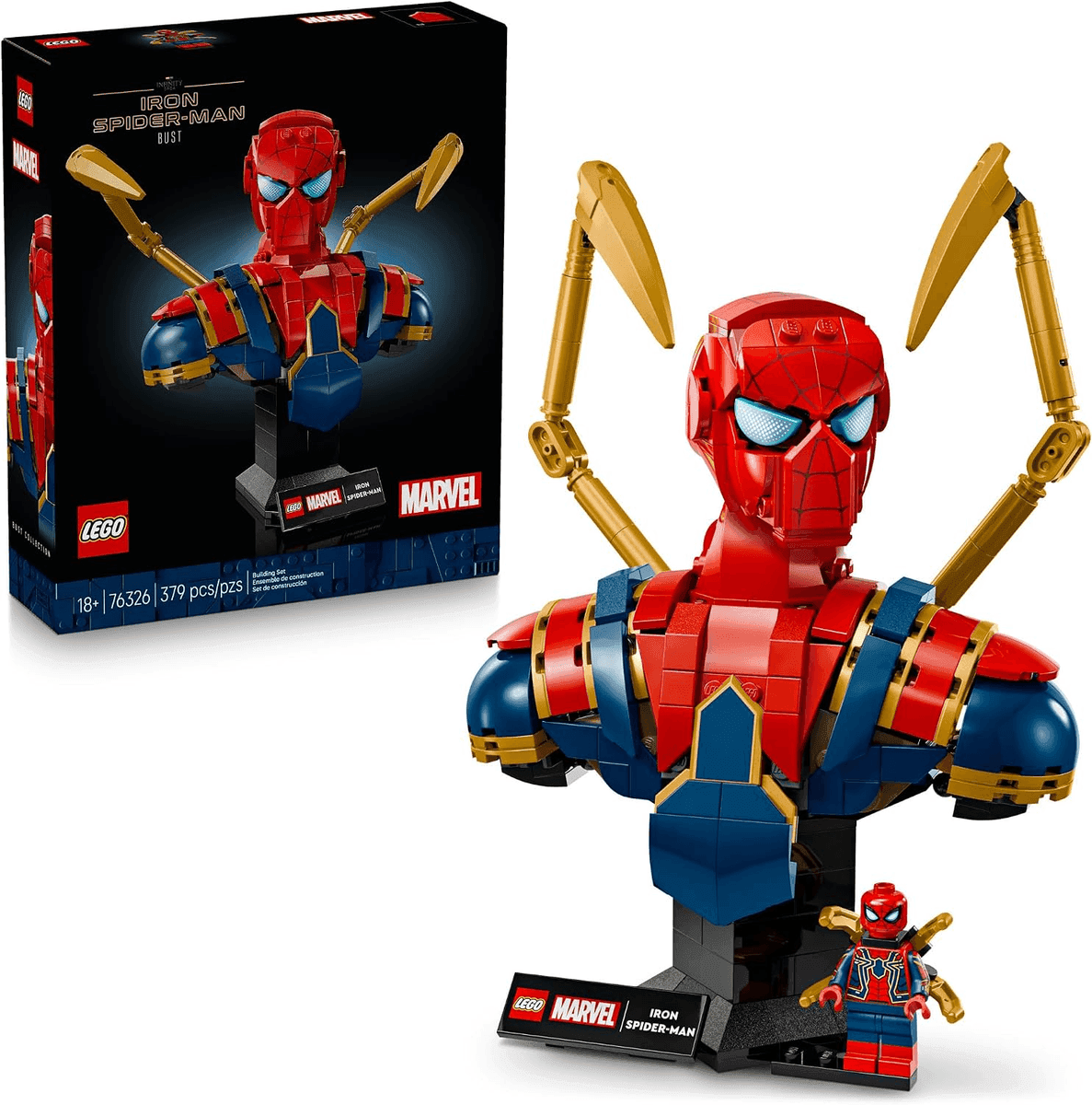 LEGO Marvel Iron Spider-Man Bust 76326, 379 Pieces