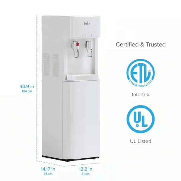 Brio Bottom-Load Hot & Cold Water Dispenser - White image 2