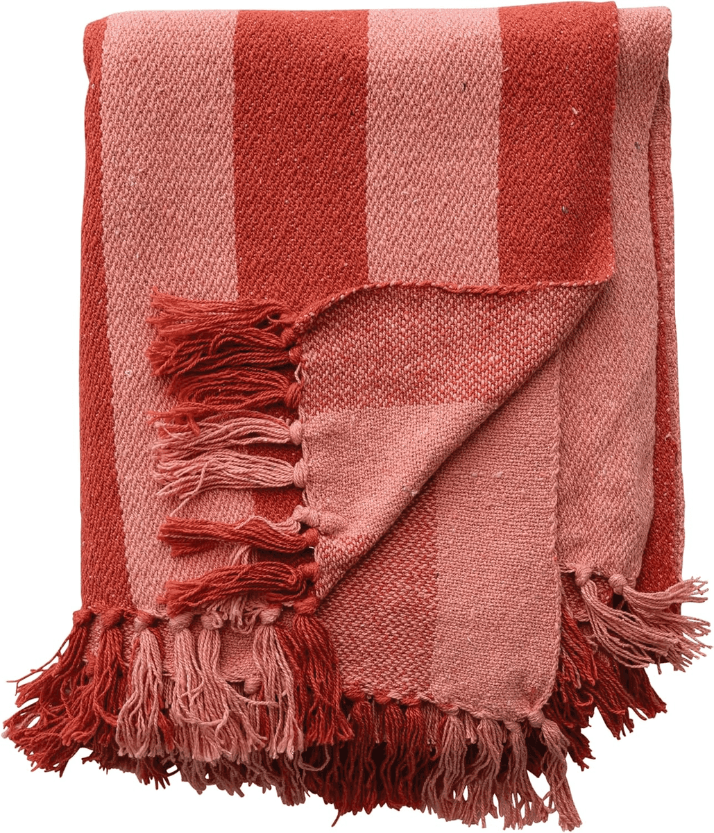 Creative Co-Op Woven Cotton Blend Throw (Red/Pink) for $18.76 image 5