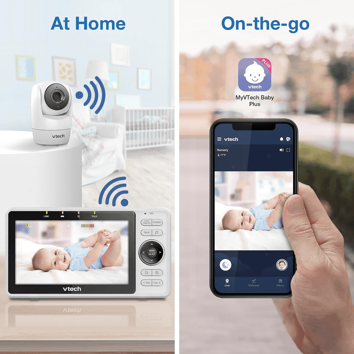 VTech VM901 Smart WiFi Baby Monitor with 5-inch Screen image 4