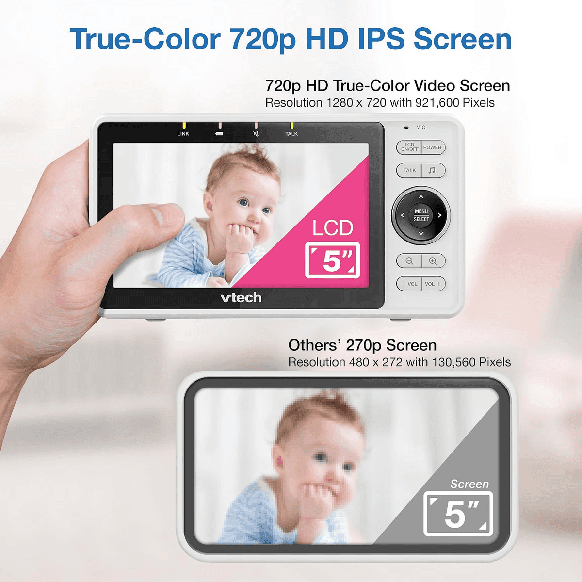 VTech VM901 Smart WiFi Baby Monitor with 5-inch Screen image 5