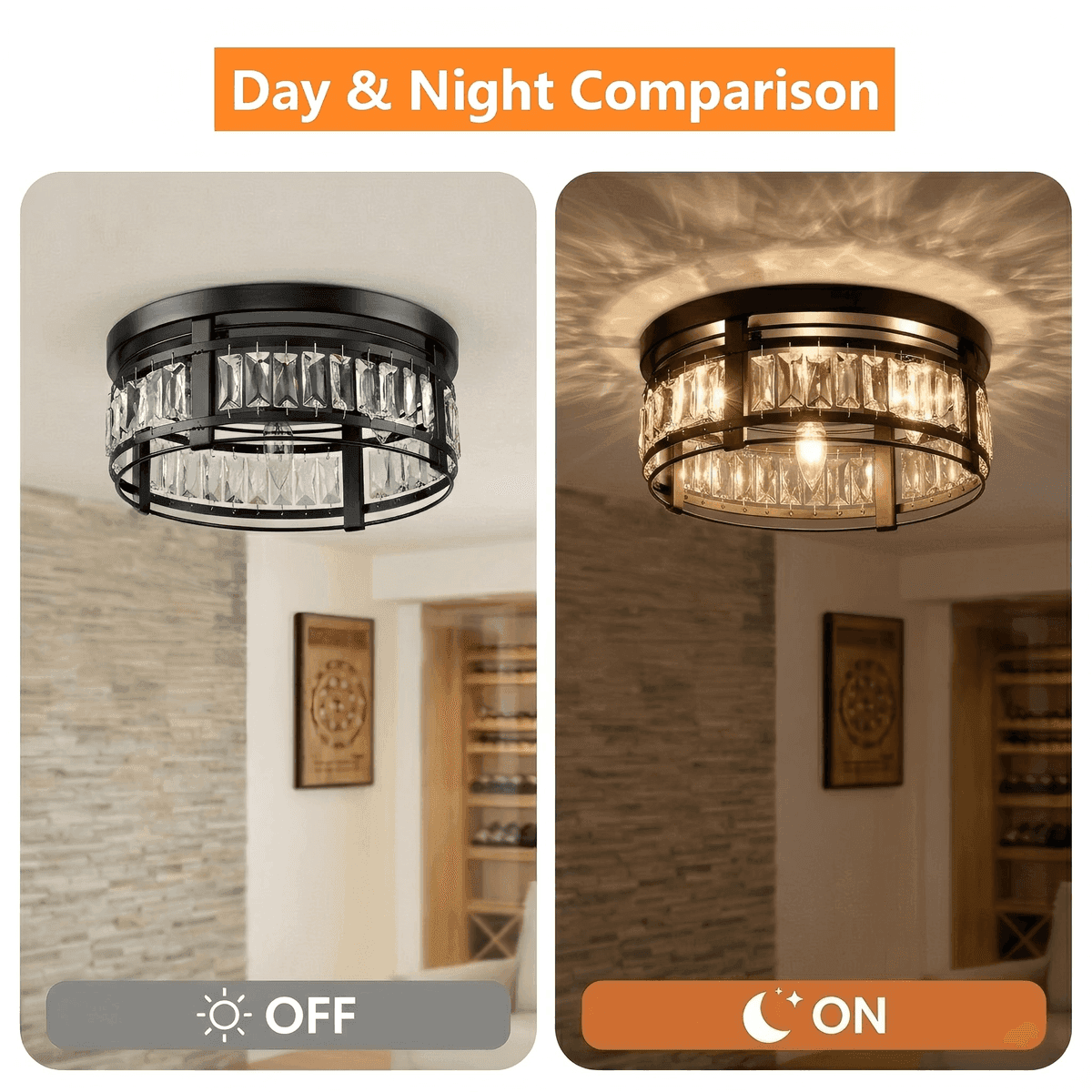 Parrot Uncle 13.3-inch Crystal Flush Mount Ceiling Light image 5