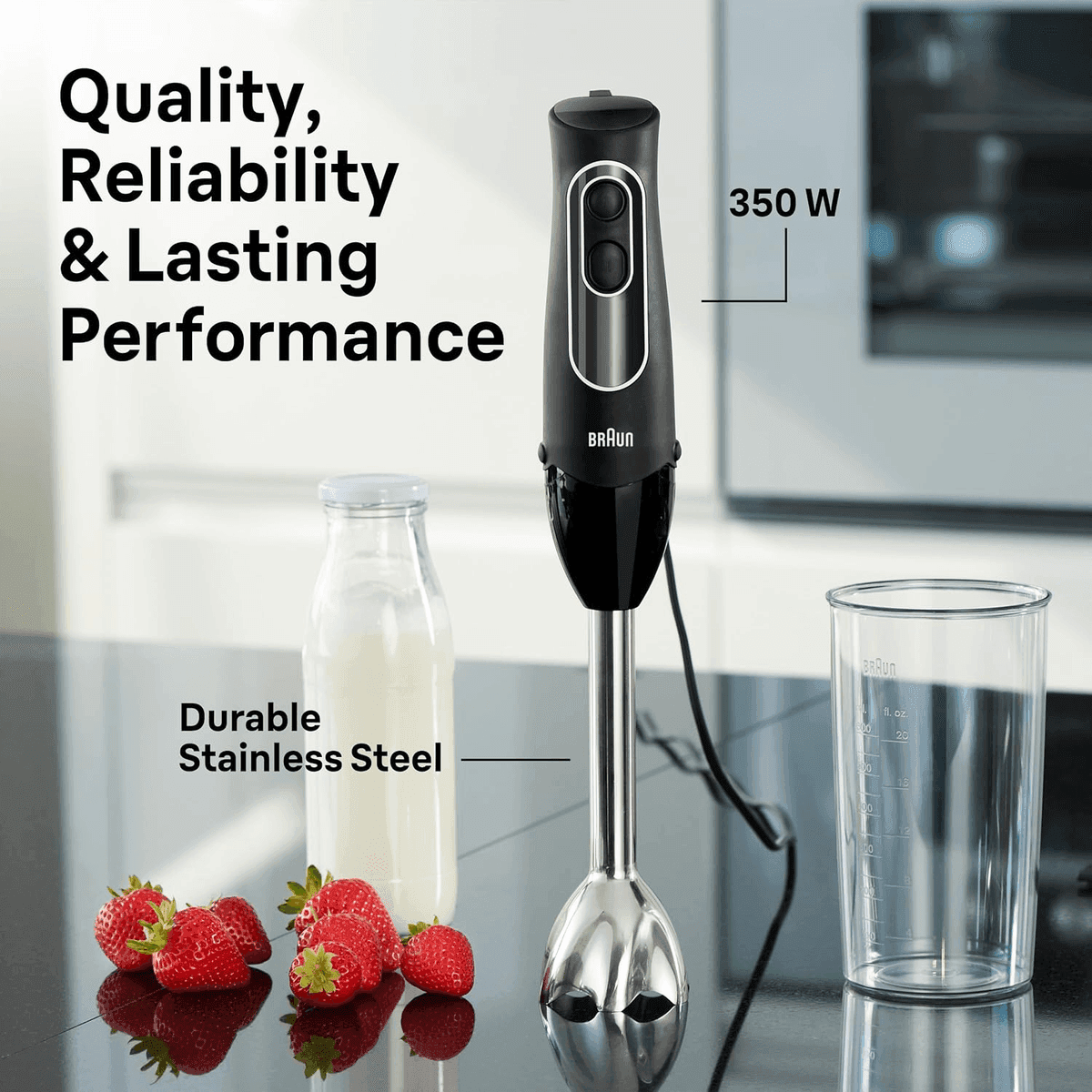 Braun MultiQuick 5 Hand Blender with Beaker and Whisk image 4
