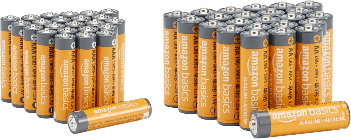 [Prime] Amazon Basics AA & AAA Alkaline Batteries, 48 Count