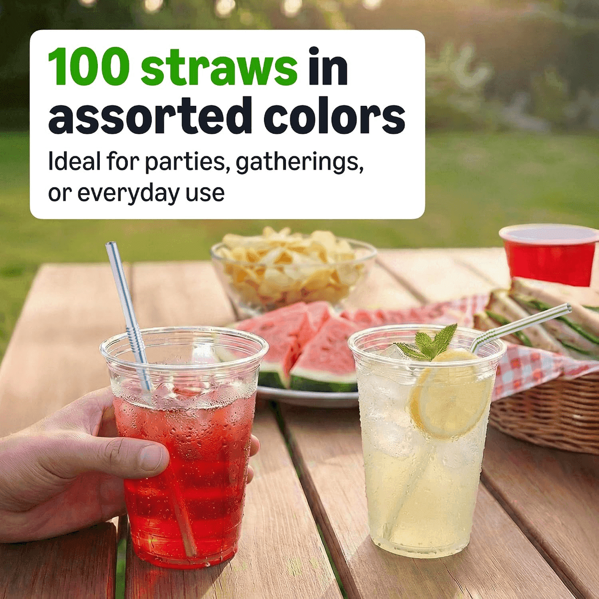[Prime] Amazon Basics Flexible Plastic Straws, 100 Count image 4