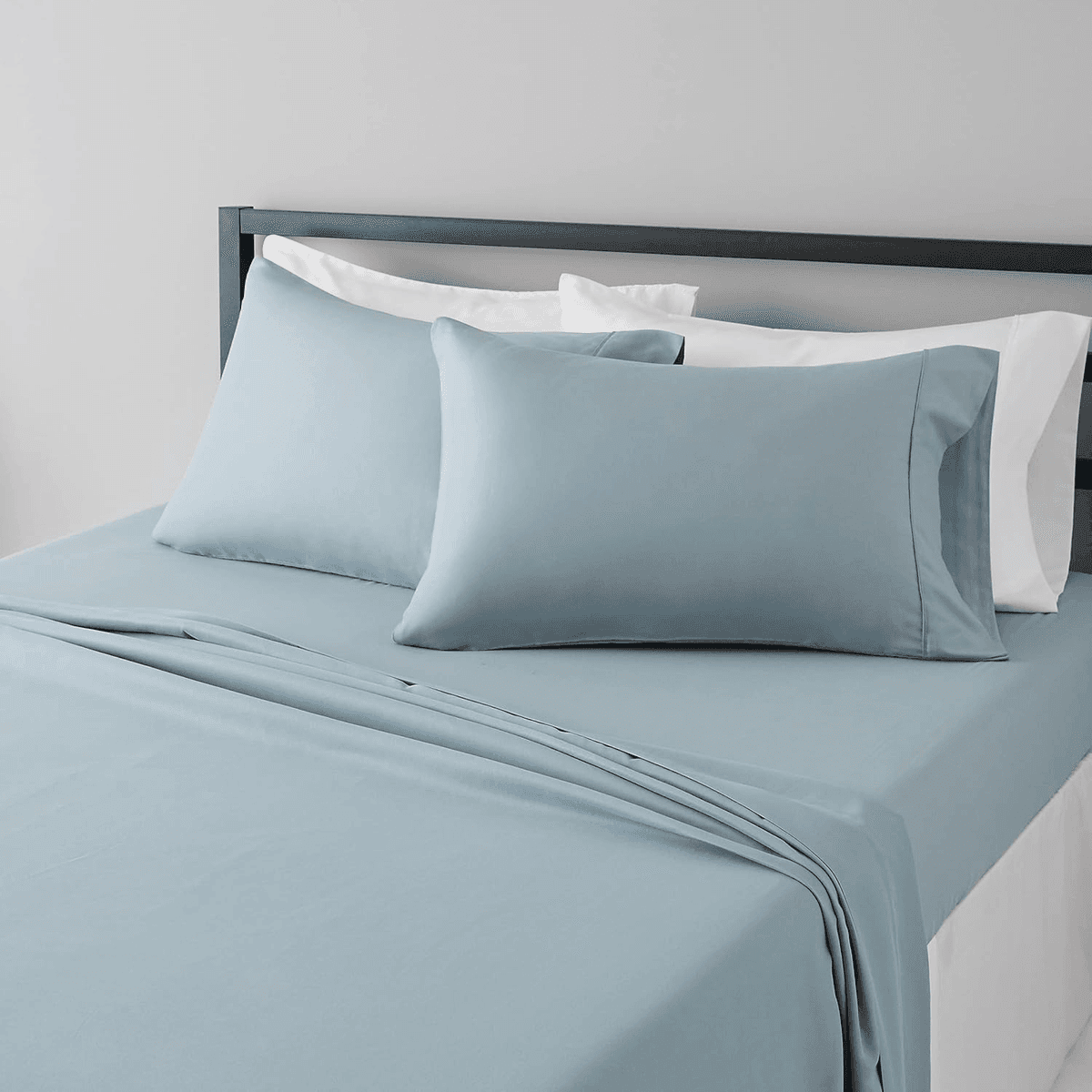 [Prime] Amazon Basics Queen Spa Blue 4-Piece Sheet Set