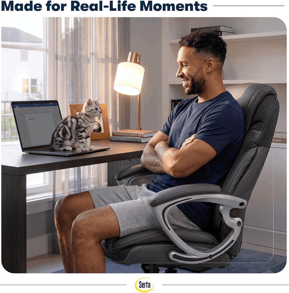 [Prime] Serta Bryce Ergonomic Executive Office Chair, Gray image 3