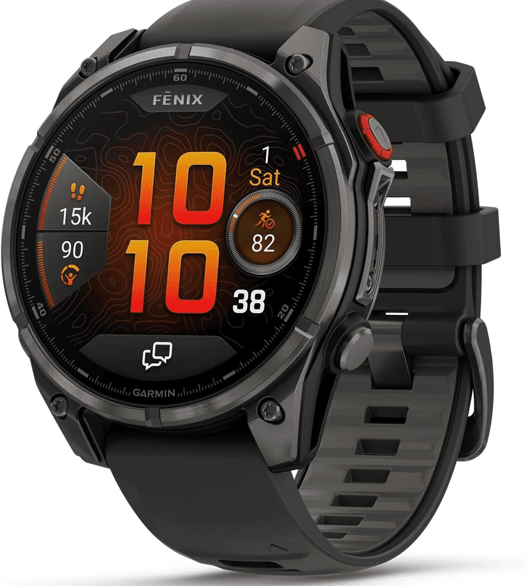Garmin fēnix® 8 Pro, 51mm, AMOLED Display, Premium Connected Multisport GPS Smartwatch, inReach® Technology, Sapphire, Carbon Gray DLC Titanium wit...