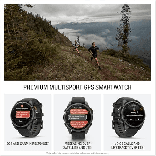 Garmin fēnix® 8 Pro, 51mm, AMOLED Display, Premium Connected Multisport GPS Smartwatch, inReach® Technology, Sapphire, Carbon Gray DLC Titanium wit... image 3
