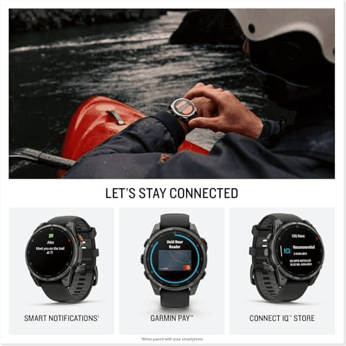 Garmin fēnix® 8 Pro, 51mm, AMOLED Display, Premium Connected Multisport GPS Smartwatch, inReach® Technology, Sapphire, Carbon Gray DLC Titanium wit... image 5