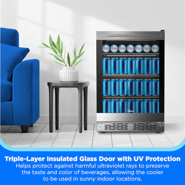 Midea 185-Can Stainless Steel Beverage Refrigerator image 4