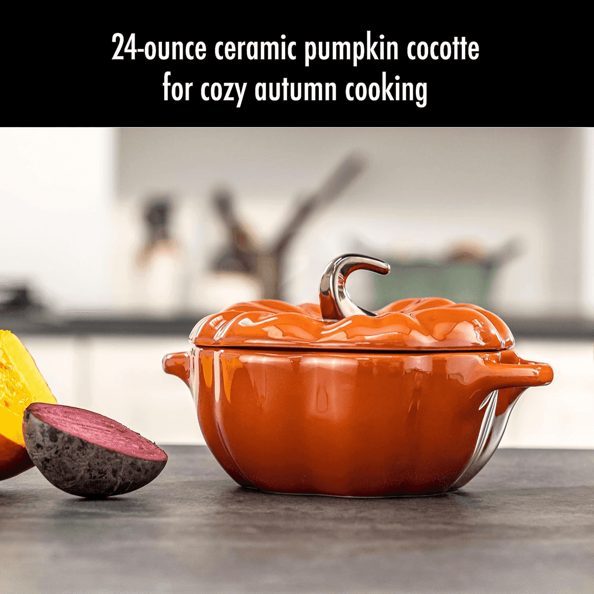 STAUB Ceramic 0.75-qt Petite Pumpkin, Burnt Orange $29.99 image 2