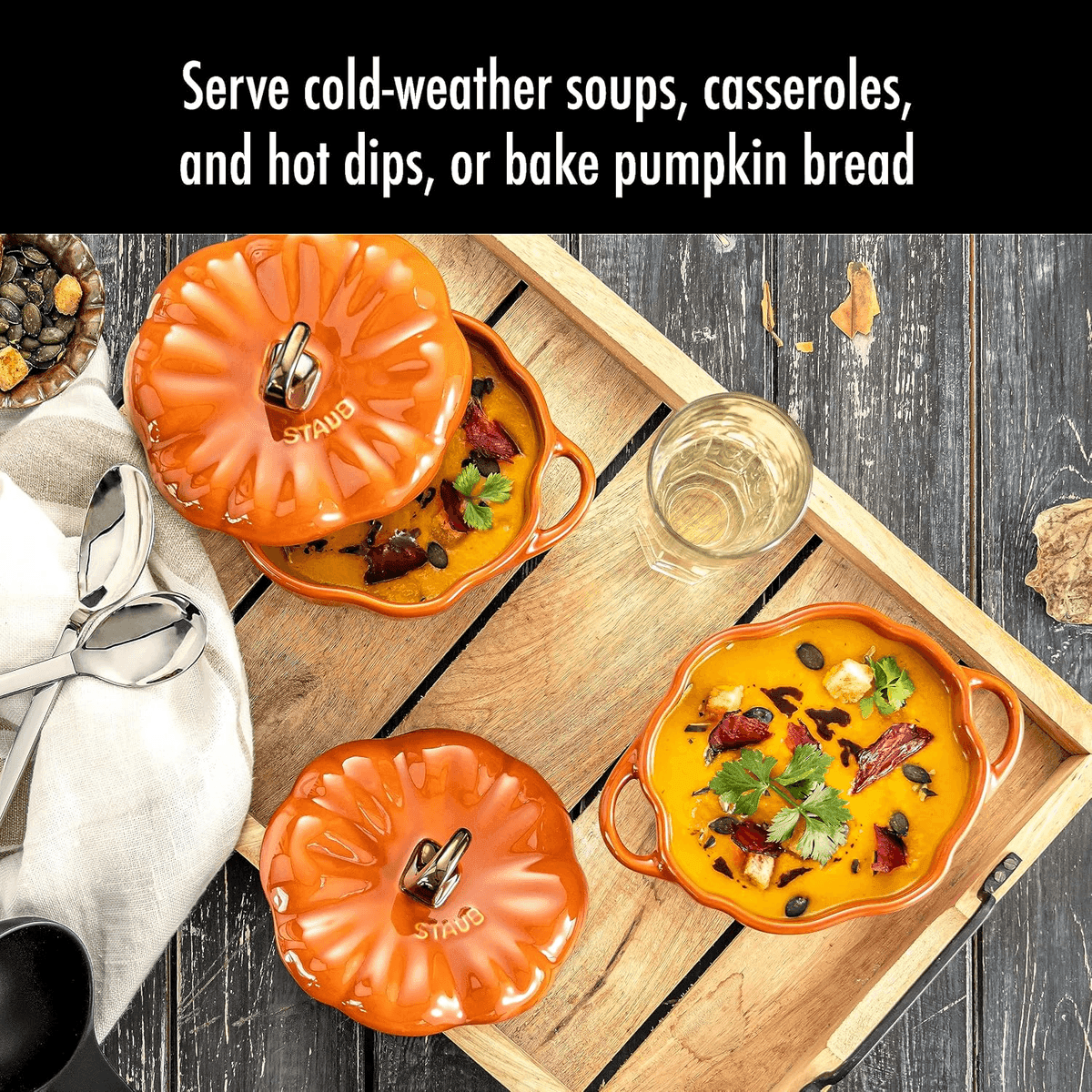 STAUB Ceramic 0.75-qt Petite Pumpkin, Burnt Orange $29.99 image 3