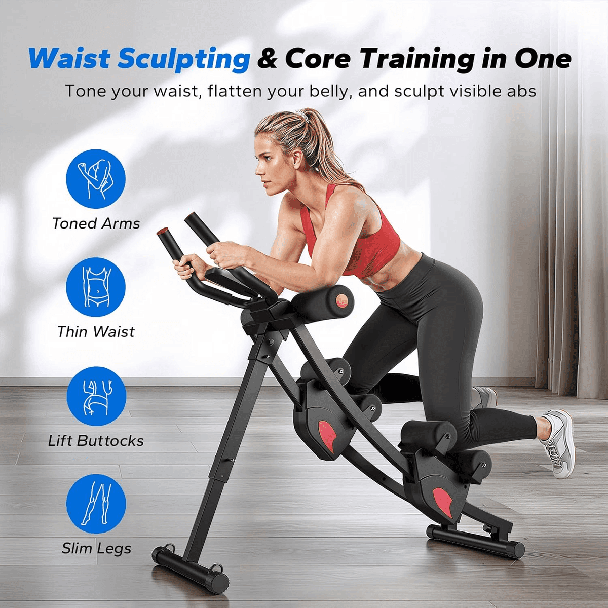 MERACH Adjustable Dual-Track Ab Trainer Machine image 2