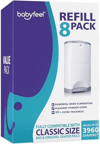 Babyfeel Diaper Pail Refills for Dekor Classic, 8-Pack