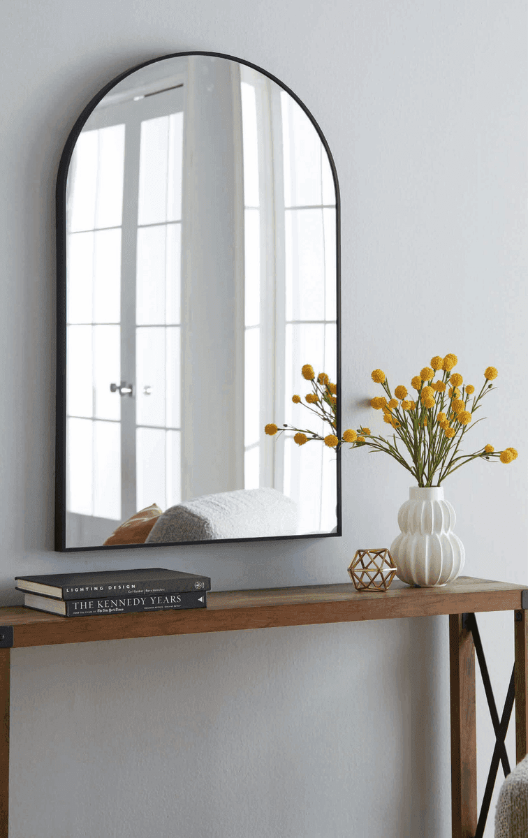 Origin 21 24 x 39-Inch Arch Black Framed Wall Mirror