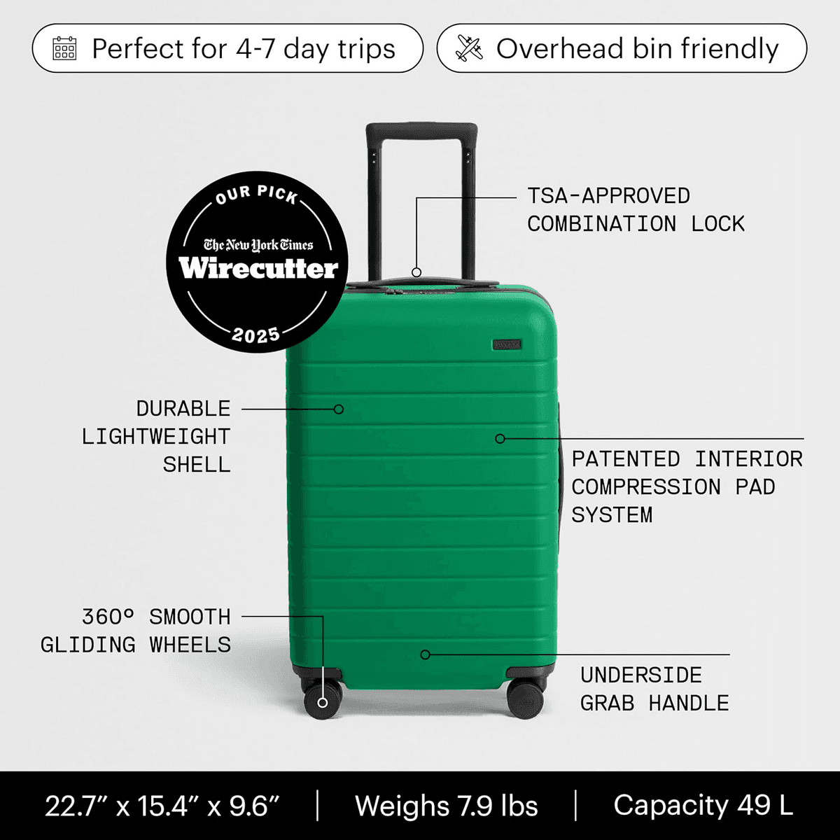 [Prime] Away Bigger Carry-On 23-Inch Suitcase - Palm Green image 2