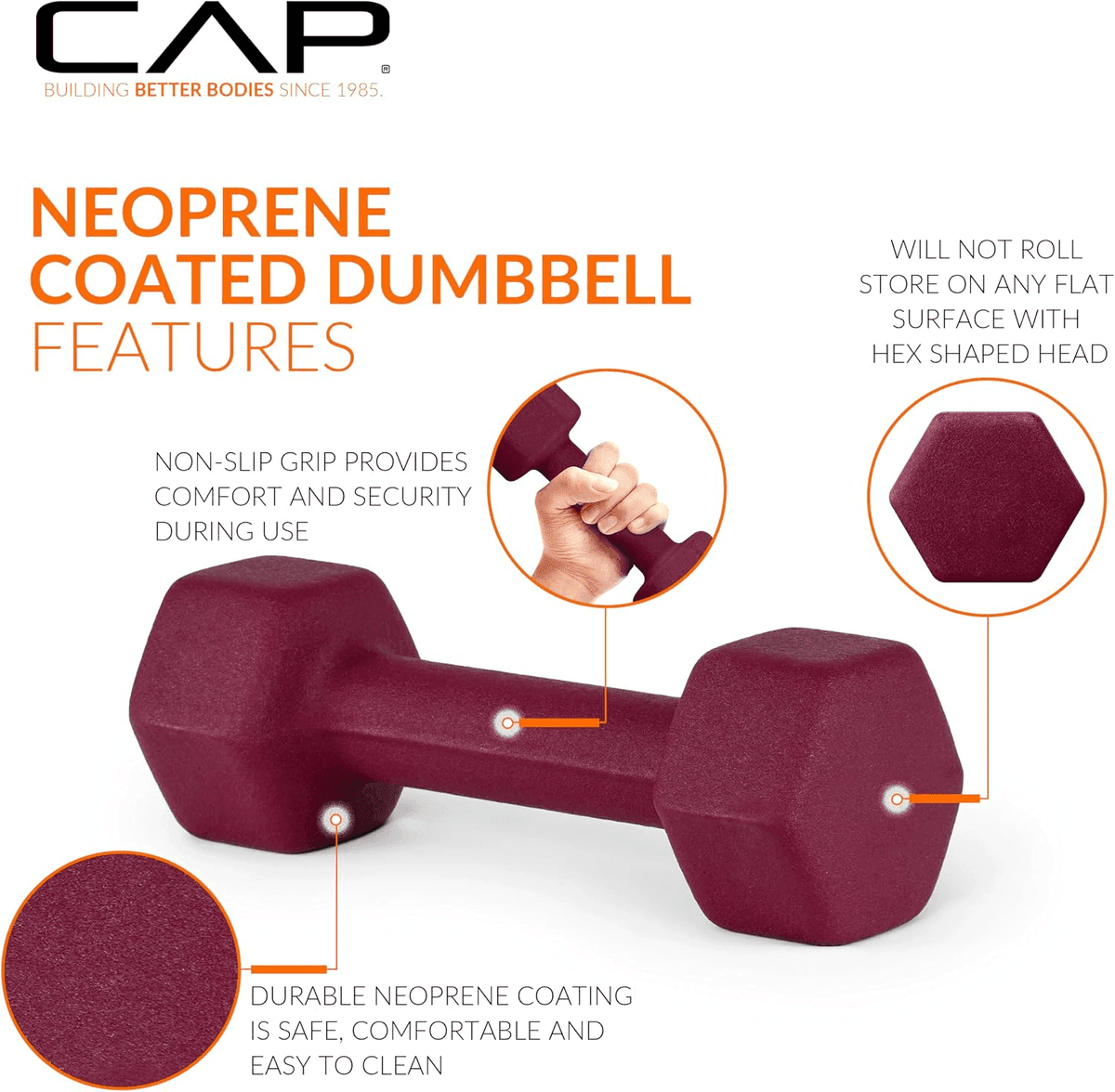 [Prime] CAP 100-Lb Neoprene Dumbbell Set with Rack image 4