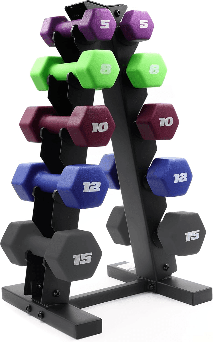[Prime] CAP 100-Lb Neoprene Dumbbell Set with Rack